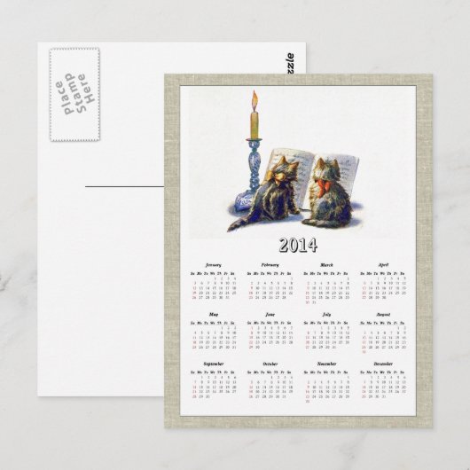  Katten 2014 Agenda II Briefkaart (Voorkant / Achterkant)