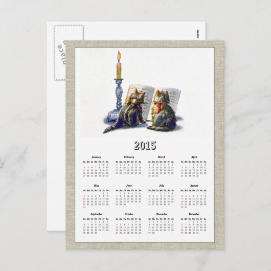 Katten 2015 Kalender II Feestdagenkaart (Voorkant / Achterkant)