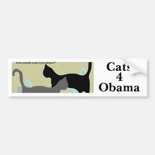 Katten 4 Obama bumpersticker (Voorkant)