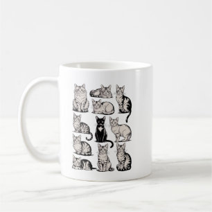 Katten 90s Vintage Esthetiek Retro Kat Illustratie Koffiemok