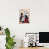 Katten aan de eettafel, Louis Wain Poster (Thuiskantoor)