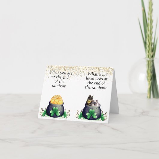 Katten aan het einde van de regenboog, St. Patrick Feestdagen Kaart (Voorkant)