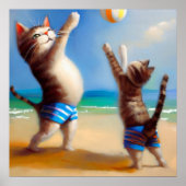 Katten aan het strand poster (Voorkant)
