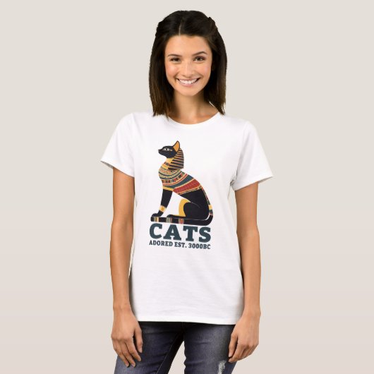 Katten - aanbeden sinds 3000BC T-shirt (Voorkant volledig)