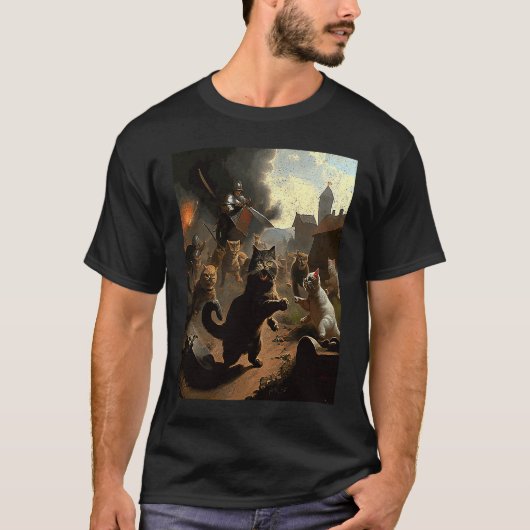Katten aanval oorlog t-shirt (Voorkant)
