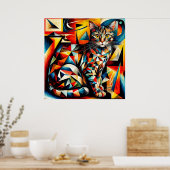 Katten Abstract Kubistische Schilderij Poster (Keuken)