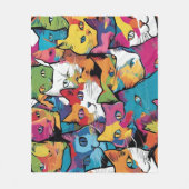 Katten Abstract Pop Art Design Fleece Deken (Voorkant)