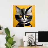 Katten Abstracte Geometrische Kunst Poster (Thuiskantoor)