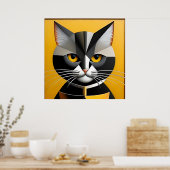 Katten Abstracte Geometrische Kunst Poster (Keuken)