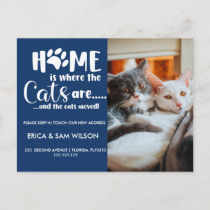 Katten Adreswijziging wij zijn verhuisd Aankondigingskaart
