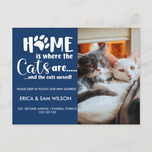 Katten Adreswijziging wij zijn verhuisd Aankondigingskaart (Voorkant)