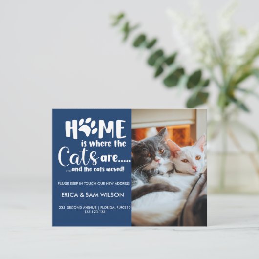 Katten Adreswijziging wij zijn verhuisd Aankondigingskaart (Staand voorkant)