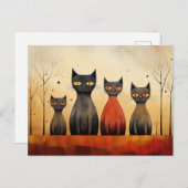 Katten alert, at-attentie, AI gegenereerd, Briefkaart (Voorkant / Achterkant)