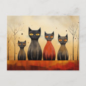 Katten alert, at-attentie, AI gegenereerd, Briefkaart (Voorkant)