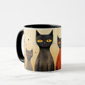 Katten alert, at-attentie, AI gegenereerd, Mok (Voorkant links)