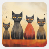 Katten alert, at-attentie, AI gegenereerd, Vierkante Sticker (Voorkant)