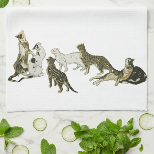 Katten, Alexandre Steinlen Theedoek (Gevouwen)