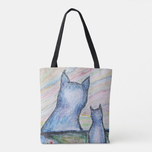 Katten All-Over-Print Canvas tas Medium (Achterkant)