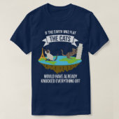 Katten als de aarde plat was t-shirt (Design voorkant)