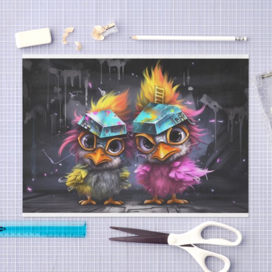 Katten als trojaanse zussen tissuepapier (Craft)