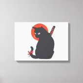 Katten als Warrior Samurai - Kies achtergrondkleur Canvas Afdruk (Voorkant)