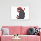 Katten als Warrior Samurai - Kies achtergrondkleur Canvas Afdruk (Insitu (Woonkamer))