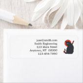 Katten als Warrior Samurai - Kies achtergrondkleur Etiket (Insitu)