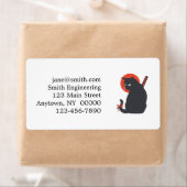 Katten als Warrior Samurai - Kies achtergrondkleur Etiket (Insitu)