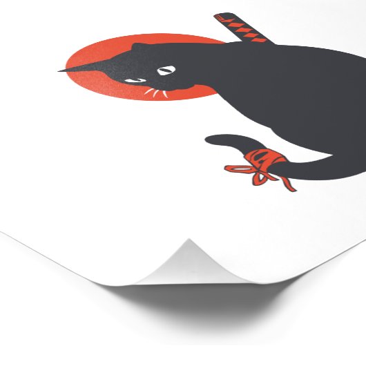 Katten als Warrior Samurai - Kies achtergrondkleur Foto Afdruk (Hoek)