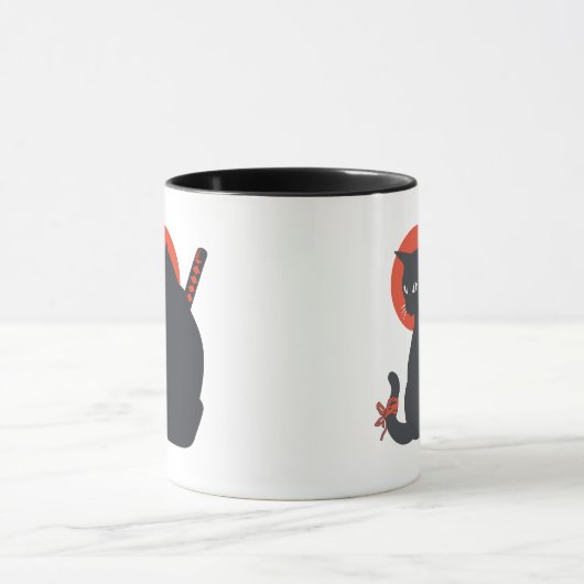 Katten als Warrior Samurai - Kies achtergrondkleur Mok (Midden)