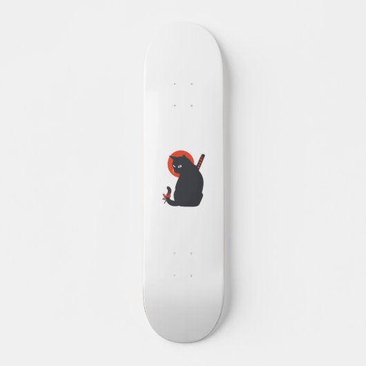 Katten als Warrior Samurai - Kies achtergrondkleur Persoonlijk Skateboard (Voorkant)
