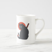 Katten als Warrior Samurai - Kies achtergrondkleur Porselein Kop (Rechts)