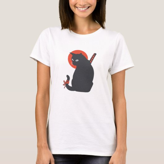 Katten als Warrior Samurai - Kies achtergrondkleur T-shirt (Voorkant)