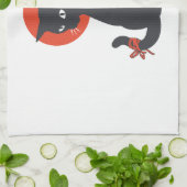 Katten als Warrior Samurai - Kies achtergrondkleur Theedoek (Gevouwen)