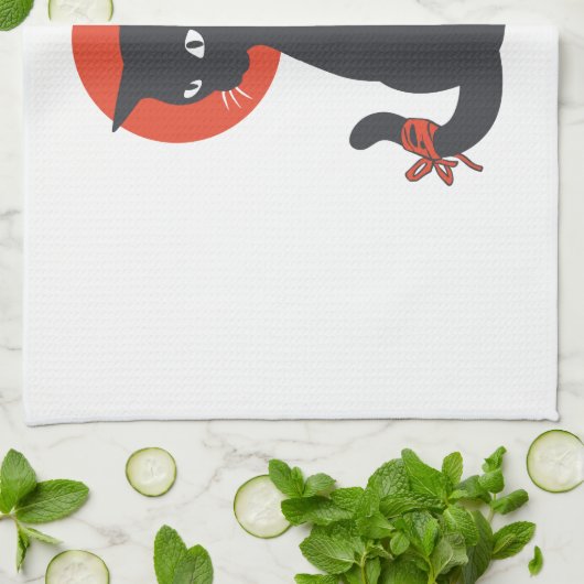 Katten als Warrior Samurai - Kies achtergrondkleur Theedoek (Gevouwen)