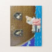 Katten, altijd zwemmen. legpuzzel (Verticaal)