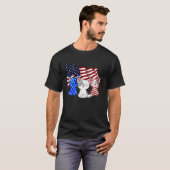 Katten Amerikaanse Vlag 4 Juli T-shirt (Voorkant volledig)