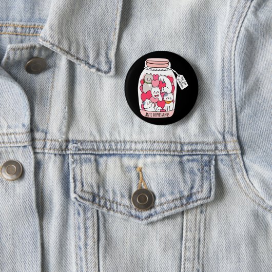 Katten Antidepressivum Grappig Kattenliefhebber Ca Ronde Button 5,7 Cm (In situ)