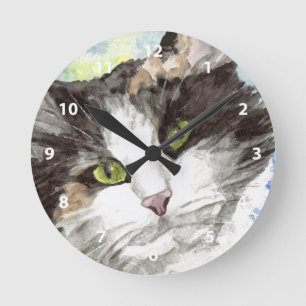 Katten aquarel wandklokken