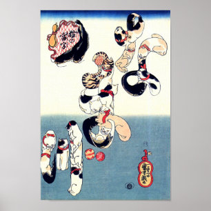 Katten & Art. van Kuniyoshi van de Katvis het Poster