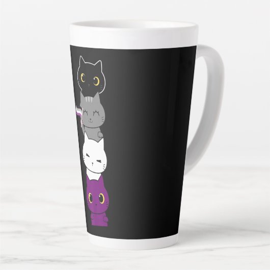 Katten Asexual Pride Cute Ace-vlag Dierschapsdekse Latte Mok (Rechterhoek)