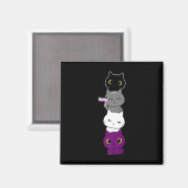 Katten Asexual Pride Cute Ace-vlag Dierschapsdekse Magneet (Voorkant / Achterkant)