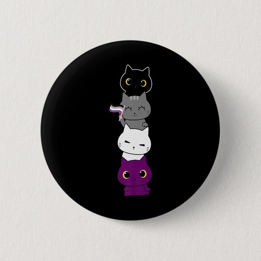 Katten Asexual Pride Cute Ace-vlag Dierschapsdekse Ronde Button 5,7 Cm (Voorkant)