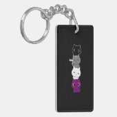 Katten Asexual Pride Cute Ace-vlag Dierschapsdekse Sleutelhanger (Voorkant Links)