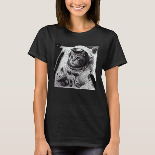 Katten Astronaut Kaas T-shirt (Voorkant)