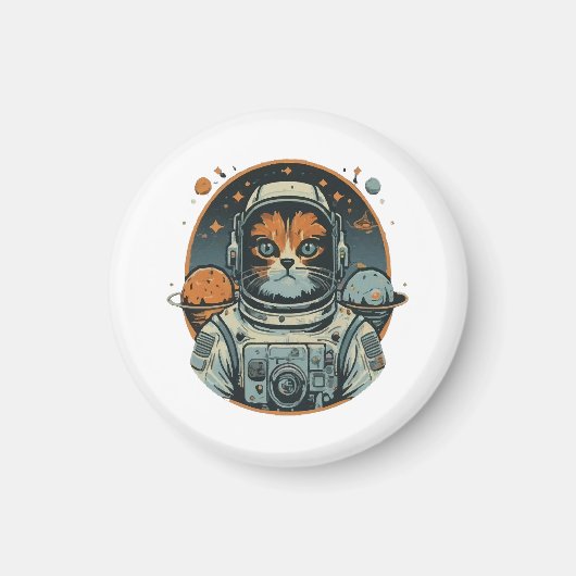 Katten-astronaut op asteroïden magneet (Voorkant)