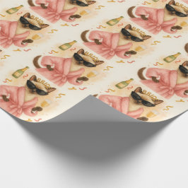 Katten Bachelorette-feest in roze thema Cadeaupapier