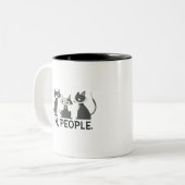 Katten,Bah,Mensen Tweekleurige Koffiemok (Voorkant links)