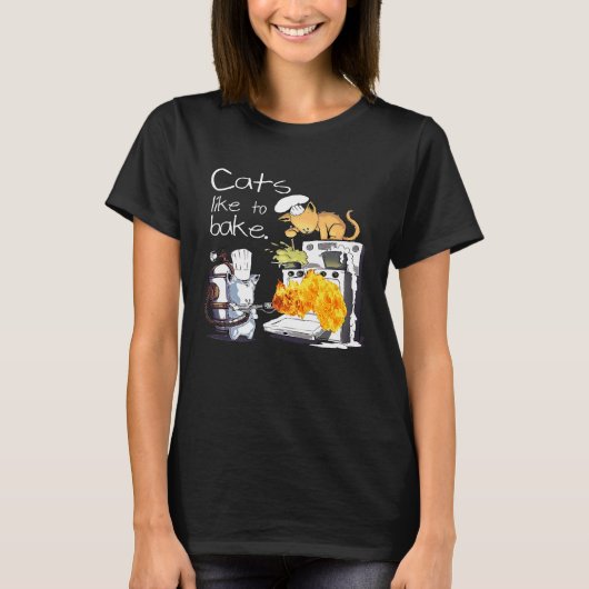 Katten Bakken Graag T-shirt (Voorkant)