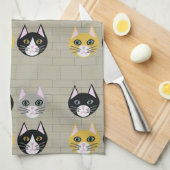 Katten baksteen theedoek (Quarter Fold)